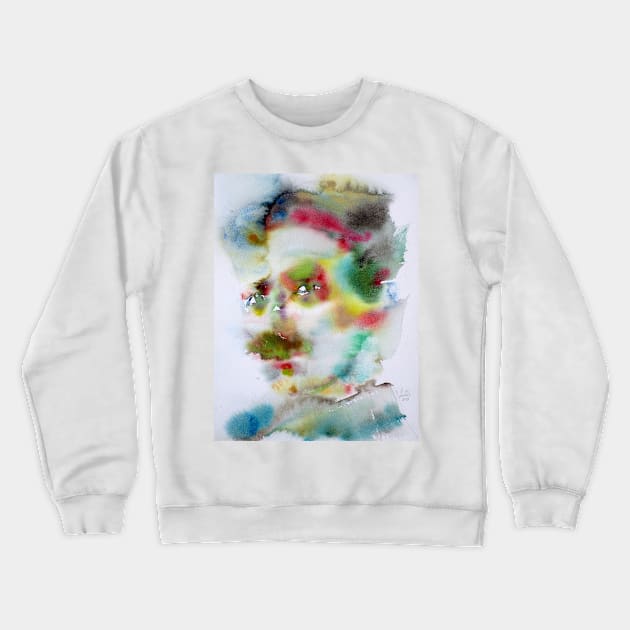 NIKOLA TESLA watercolor portrait .11 Crewneck Sweatshirt by lautir